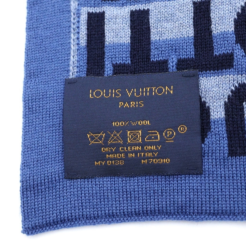LOUIS VUITTON(ルイヴィトン) エシャルプ・LVスプリット ストール マフラー ブルー×ネイビー ウール M70910
