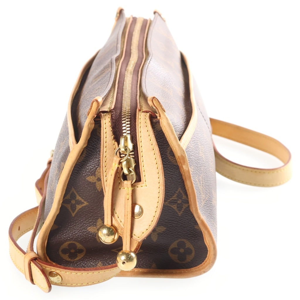 LOUIS VUITTON(ルイヴィトン) モノグラム ポパンクール ロン PVC レザー ショルダーバッグ ブラウン M40008 レディース