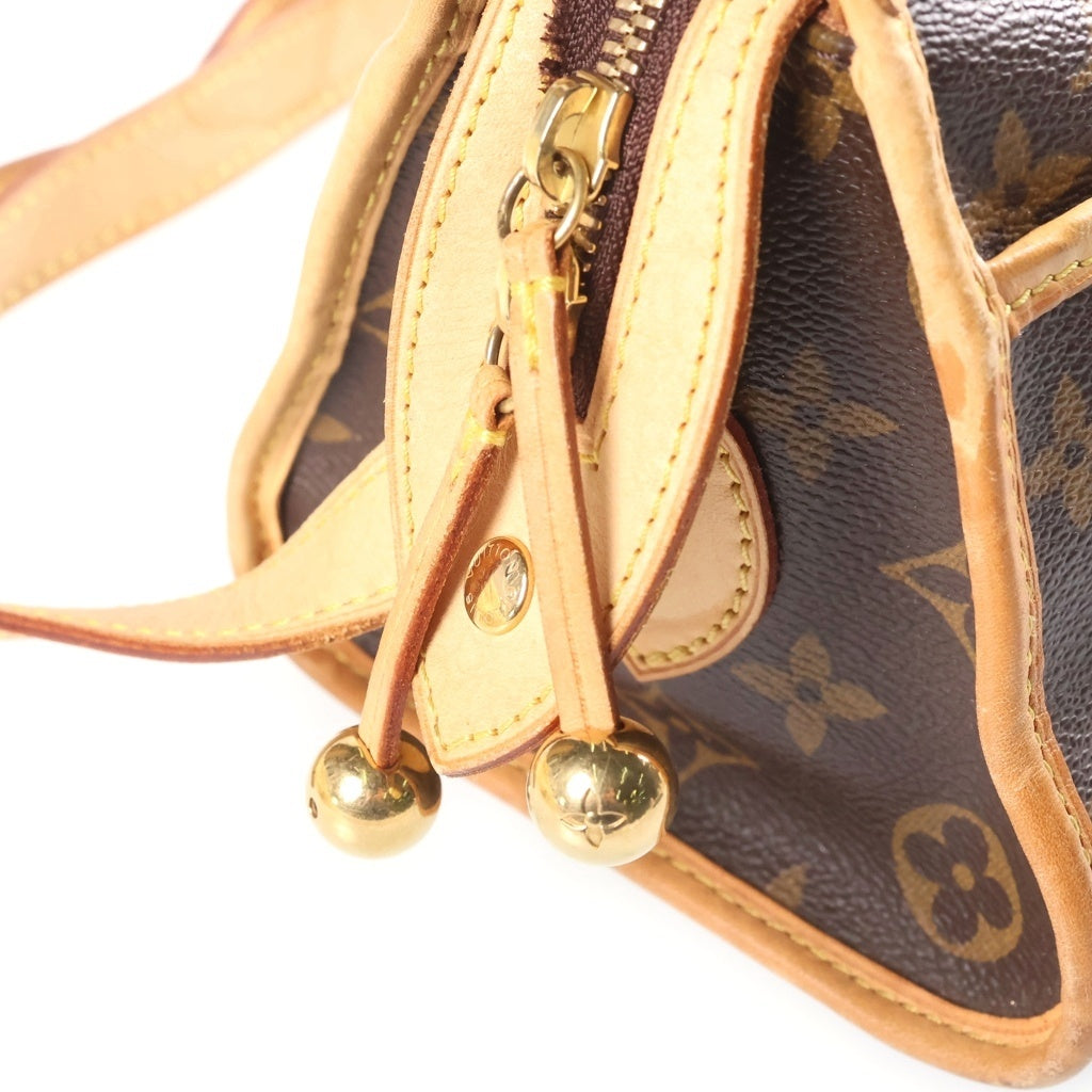 LOUIS VUITTON(ルイヴィトン) モノグラム ポパンクール ロン PVC レザー ショルダーバッグ ブラウン M40008 レディース