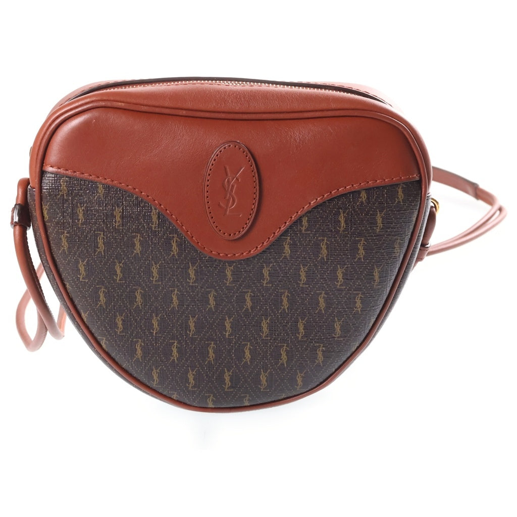 YVES SAINT LAURENT(イヴサンローラン) ル モノグラム クールバッグ カサンドラロゴ PVC レザー ショルダーバッグ ゴールド金具 ブラウン 675260 レディース