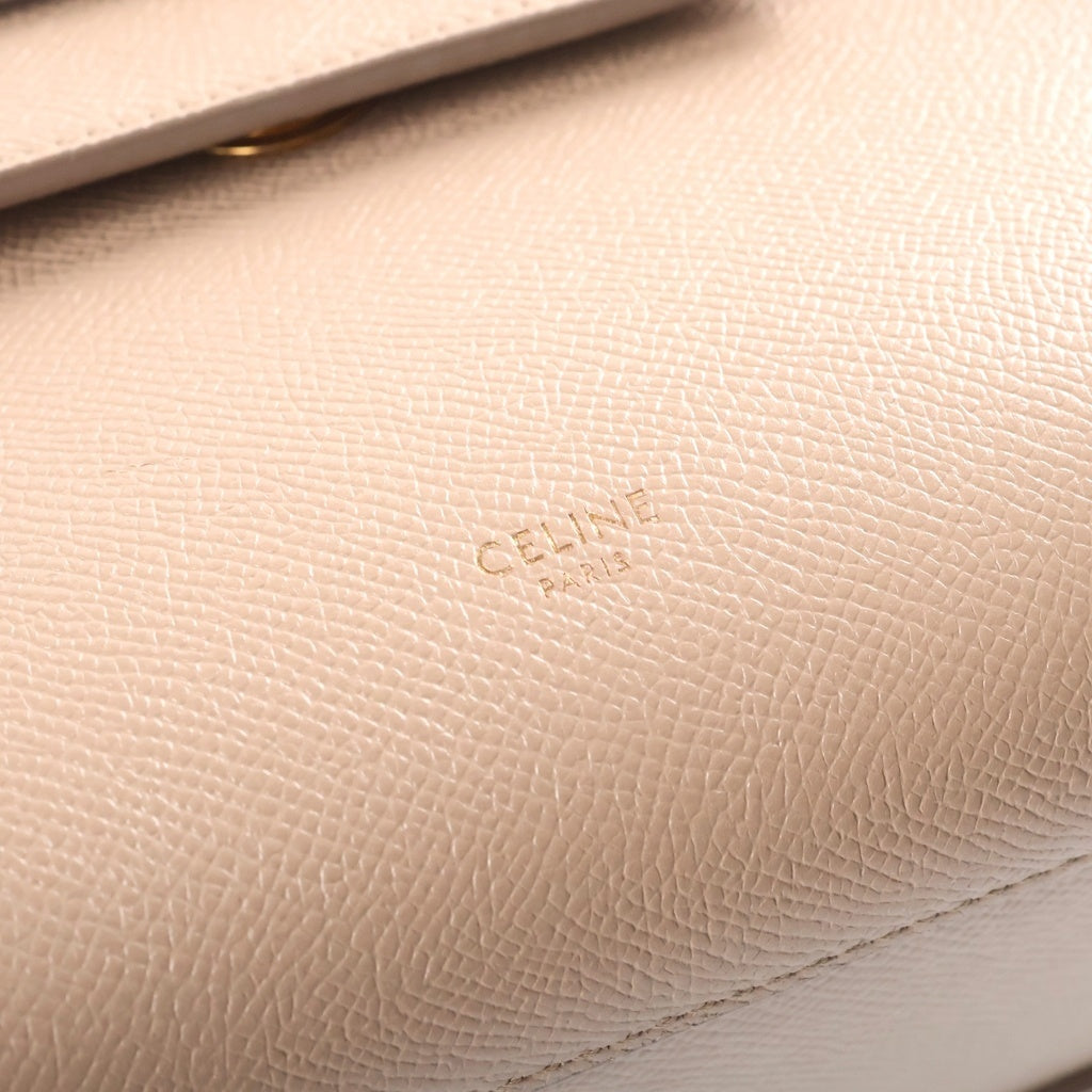 CELINE(セリーヌ) ベルトバッグ ナノ レザー 2WAY ハンド ショルダー バッグ ベージュ ゴールド金具 レディース