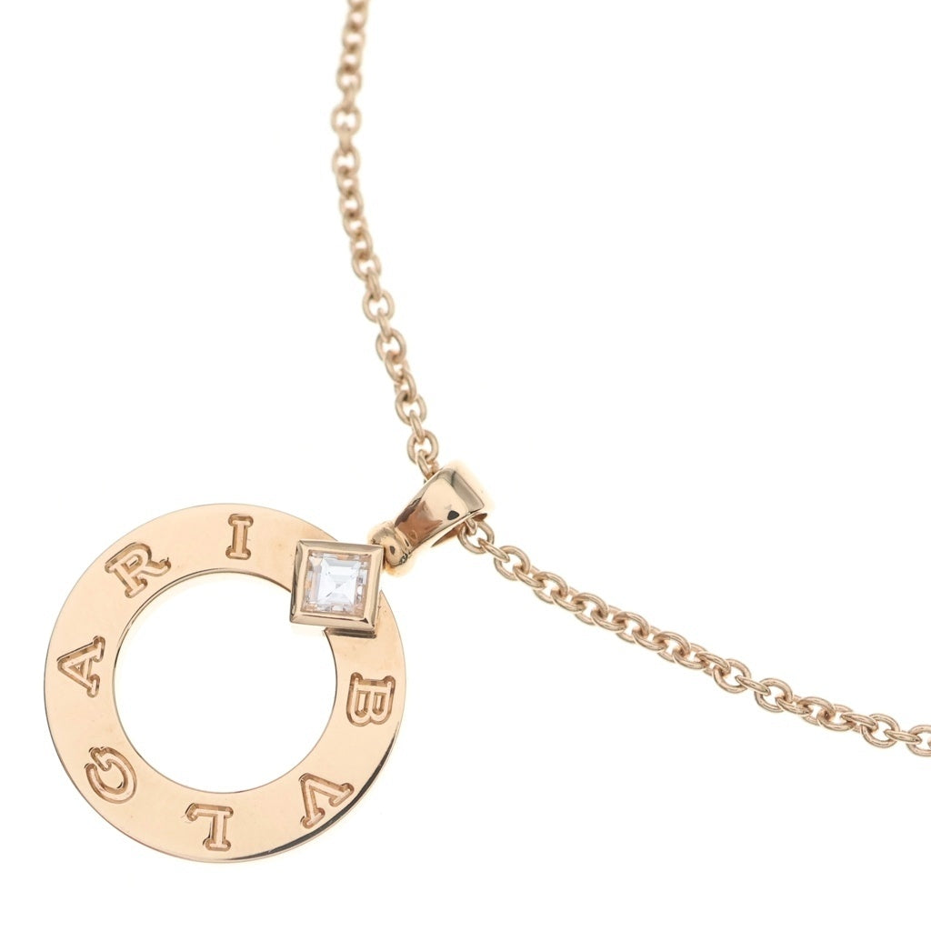 BVLGARI(ブルガリ) ブルガリブルガリ 1Pダイヤ ネックレス Au750PG 9.2g レディース