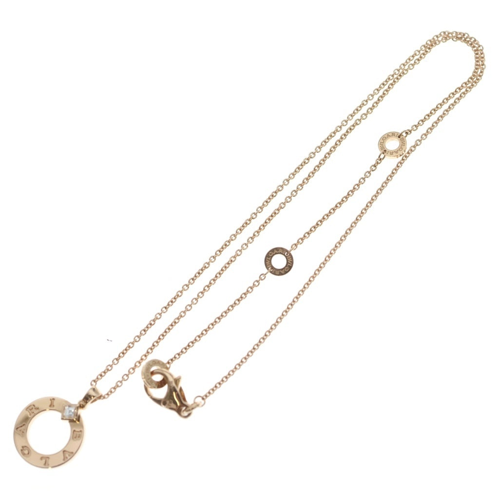 BVLGARI(ブルガリ) ブルガリブルガリ 1Pダイヤ ネックレス Au750PG 9.2g レディース
