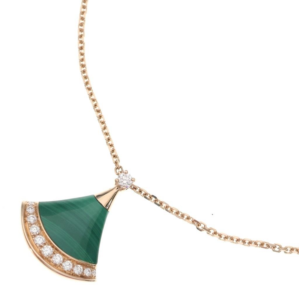 BVLGARI(ブルガリ) ディーヴァドリーム マラカイト パヴェダイヤモンド ネックレス Au750PG ピンクゴールド レディース