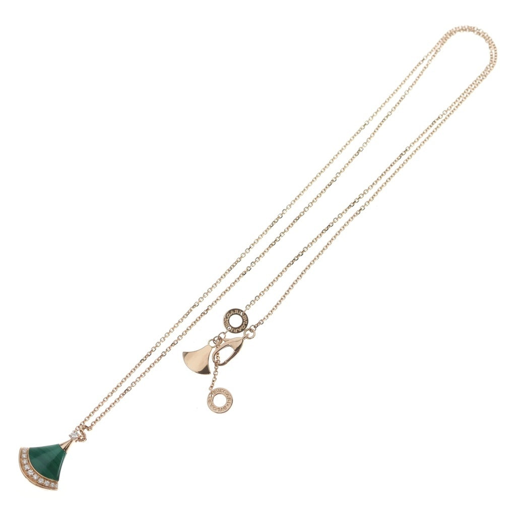 BVLGARI(ブルガリ) ディーヴァドリーム マラカイト パヴェダイヤモンド ネックレス Au750PG ピンクゴールド レディース