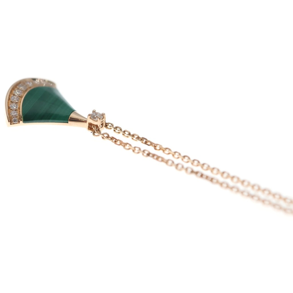 BVLGARI(ブルガリ) ディーヴァドリーム マラカイト パヴェダイヤモンド ネックレス Au750PG ピンクゴールド レディース