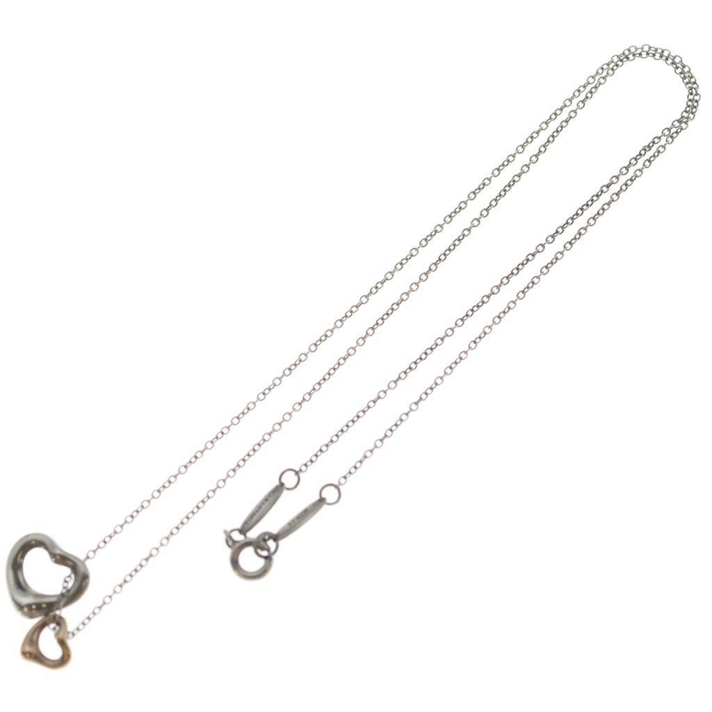 TIFFANY & Co.(ティファニー) エルサペレッティ ダブルオープンハートネックレス Ag925/Au750PG 2.5g レディース