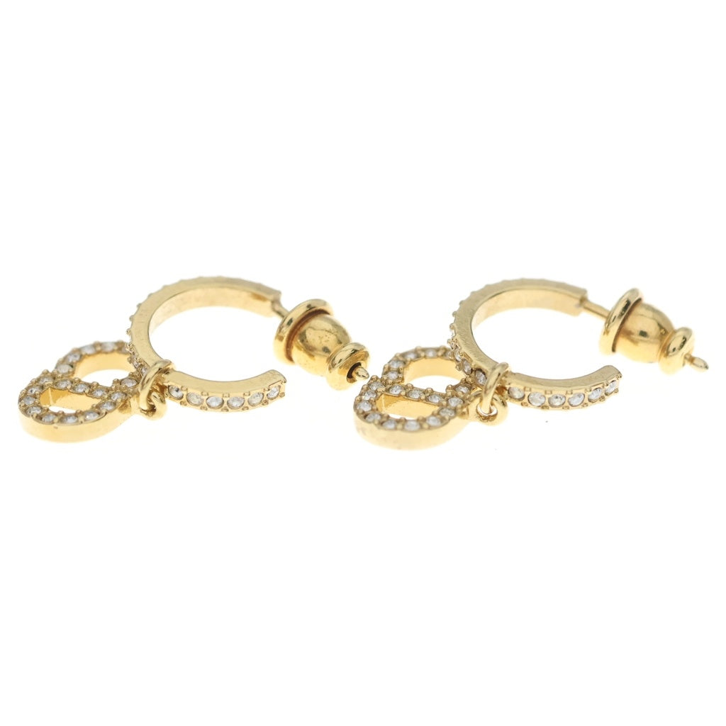 Christian Dior(クリスチャンディオール) CDロゴ ピアス GP×ラインストーン レディース
