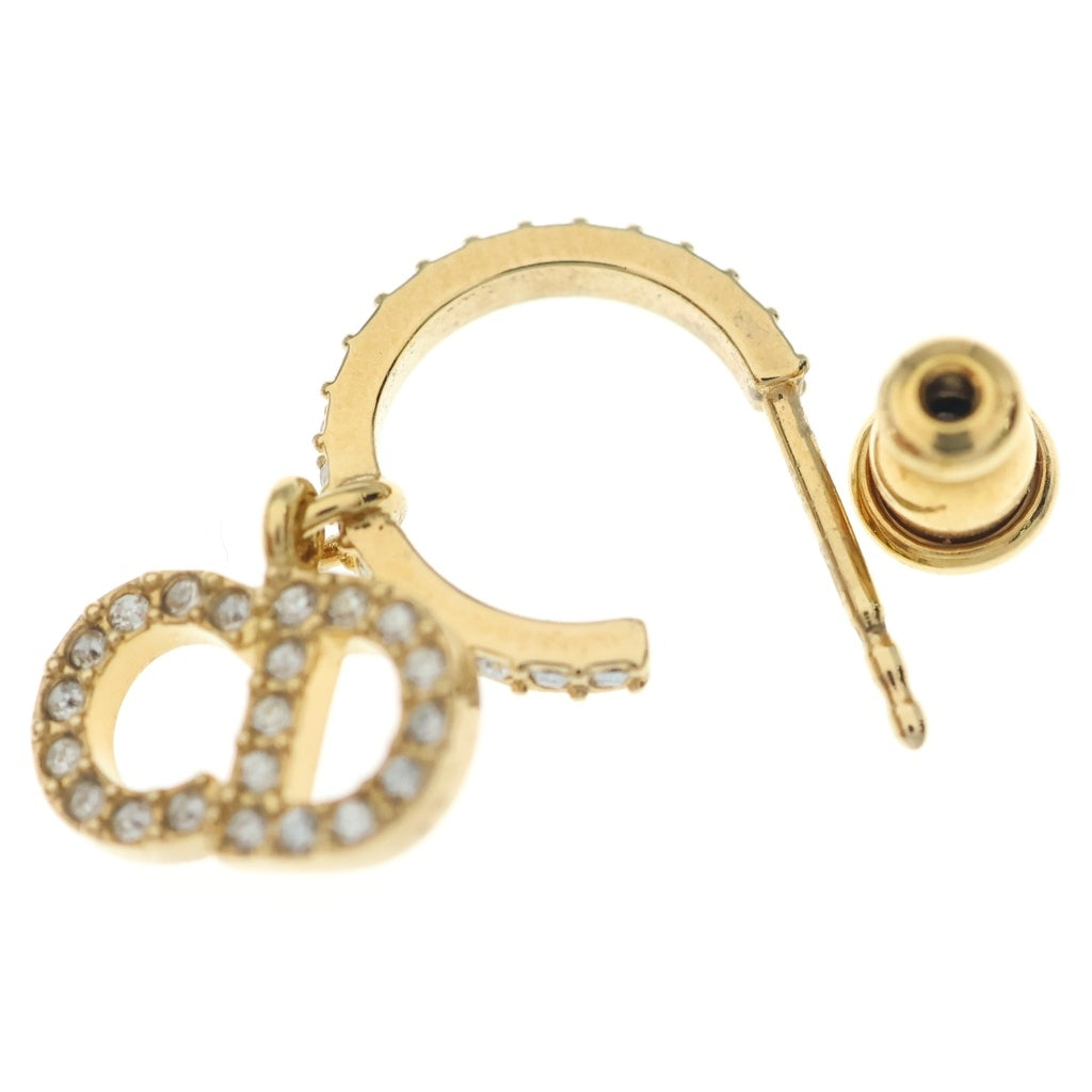 Christian Dior(クリスチャンディオール) CDロゴ ピアス GP×ラインストーン レディース