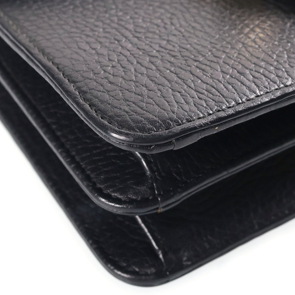 GUCCI(グッチ) インターロッキングG レザー チェーンショルダーバッグ ゴールド金具 ブラック 510304 レディース