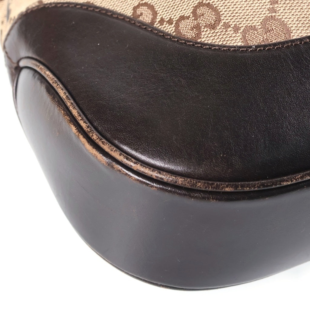 GUCCI(グッチ) GGキャンバス シェリーライン ジャッキー レザー ワンショルダーバッグ シルバー金具 ベージュ 002058 レディース