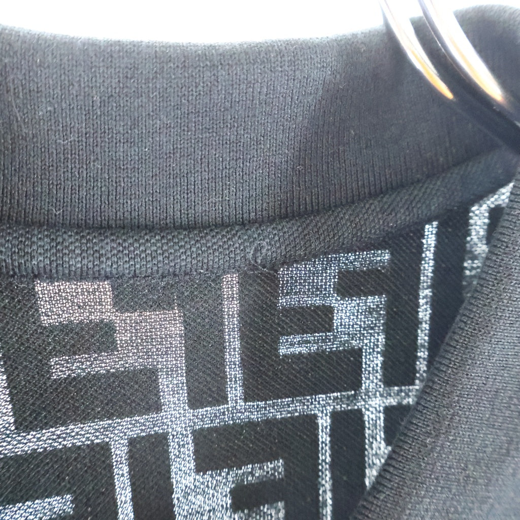 FENDI(フェンディ) ズッカ総柄 フロッキープリント 半袖ポロシャツ ブラック 12CPF-23-260 レディース
