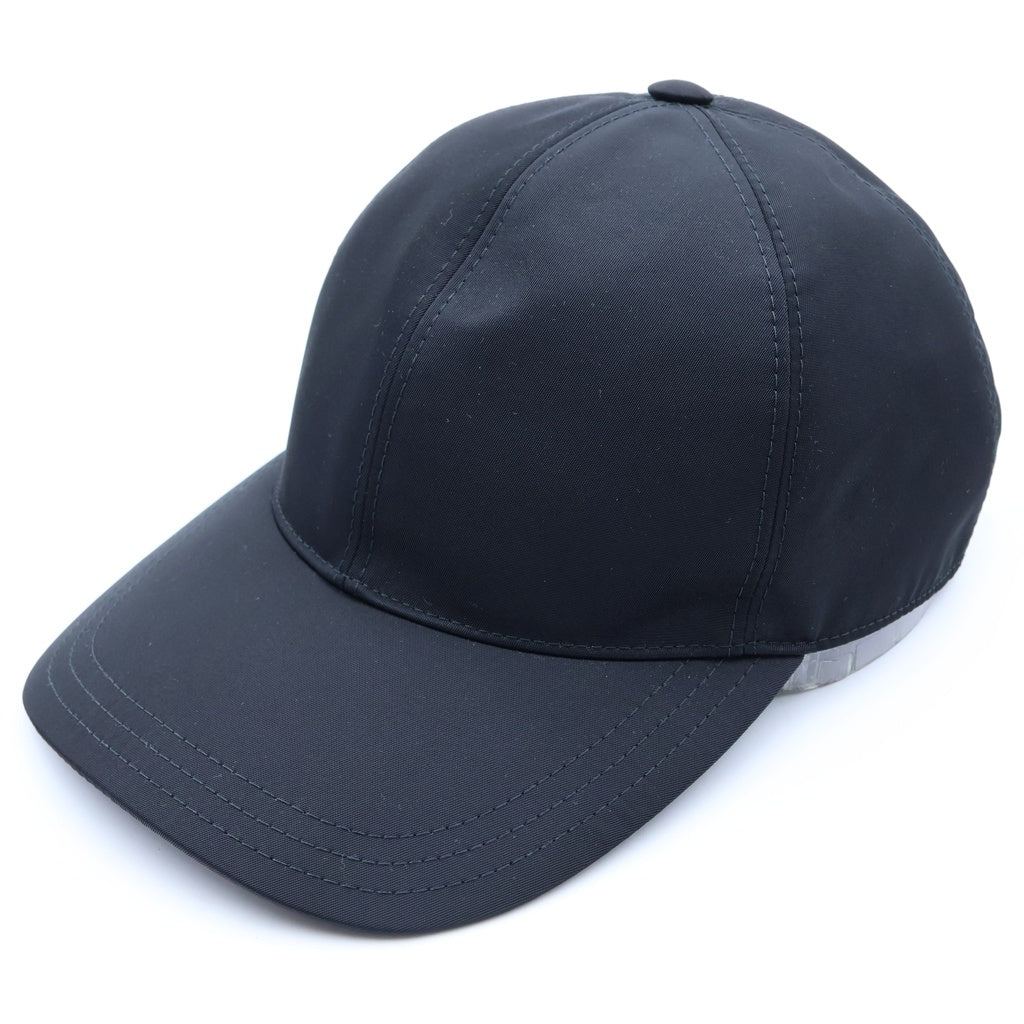 PRADA(プラダ) Re-Nylon リナイロン トライアングルロゴプレート ベースボールキャップ 帽子 ブラック ゴールド金具 1HC274 レディース