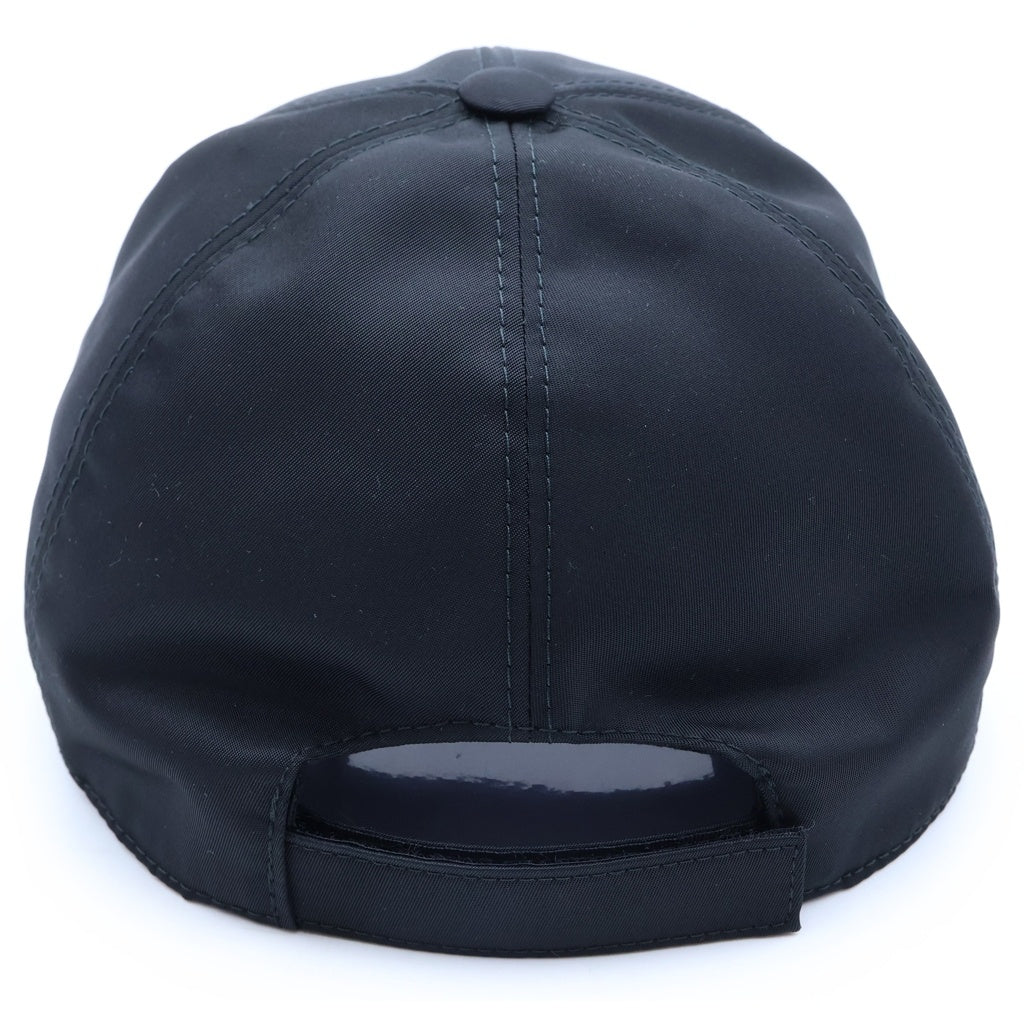 PRADA(プラダ) Re-Nylon リナイロン トライアングルロゴプレート ベースボールキャップ 帽子 ブラック ゴールド金具 1HC274 レディース