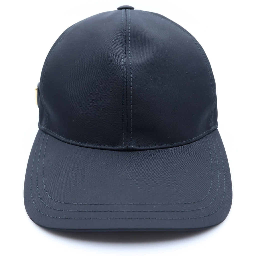 PRADA(プラダ) Re-Nylon リナイロン トライアングルロゴプレート ベースボールキャップ 帽子 ブラック ゴールド金具 1HC274 レディース