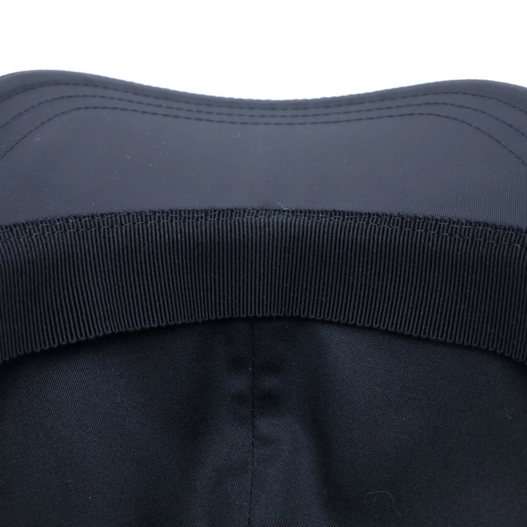 PRADA(プラダ) Re-Nylon リナイロン トライアングルロゴプレート ベースボールキャップ 帽子 ブラック ゴールド金具 1HC274 レディース
