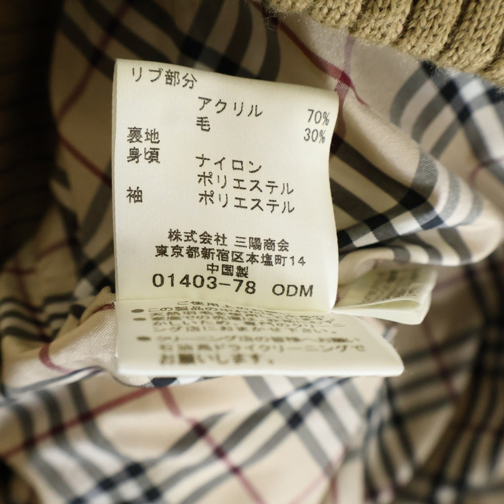 BURBERRY BLUE LABEL(バーバリーブルーレーベル) 裏地ノバチェック総柄 ファーフーデッド スナップボタン ダウンジャケット ベージュ レディース FCF25-545040
