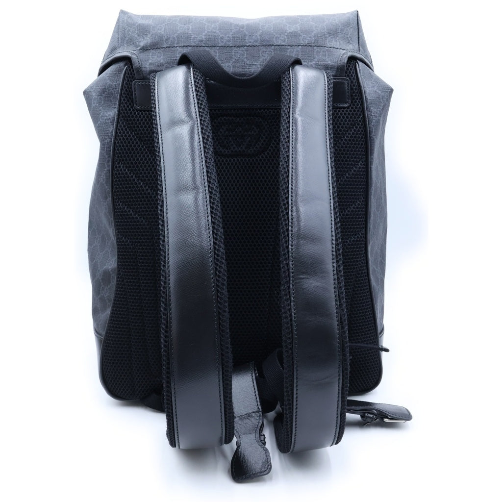 GUCCI(グッチ) インターロッキングG バックパック 黒 レザー 696013 レディース