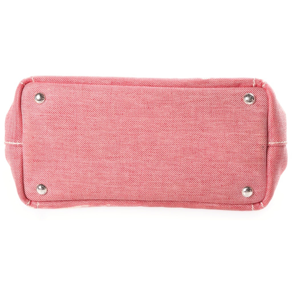 miumiu(ミュウミュウ) ジャカードロゴデニム 2WAYハンド ショルダーバッグ ピンク 5BA219 レディース