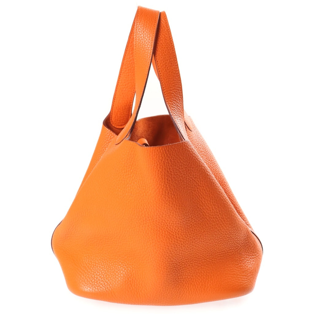 HERMES(エルメス) ピコタンMM ハンドバッグ オレンジ トリヨンクレマンス シルバー金具 □H刻印 レディース