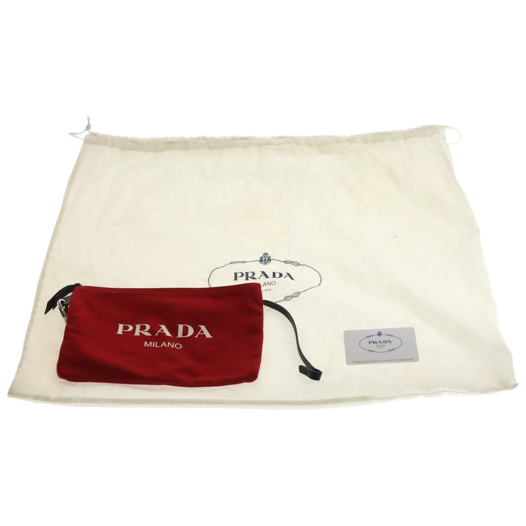 PRADA(プラダ) ロボット トートバッグ ハンドバッグ ブラック×レッド キャンバス×レザー1BG220 レディース