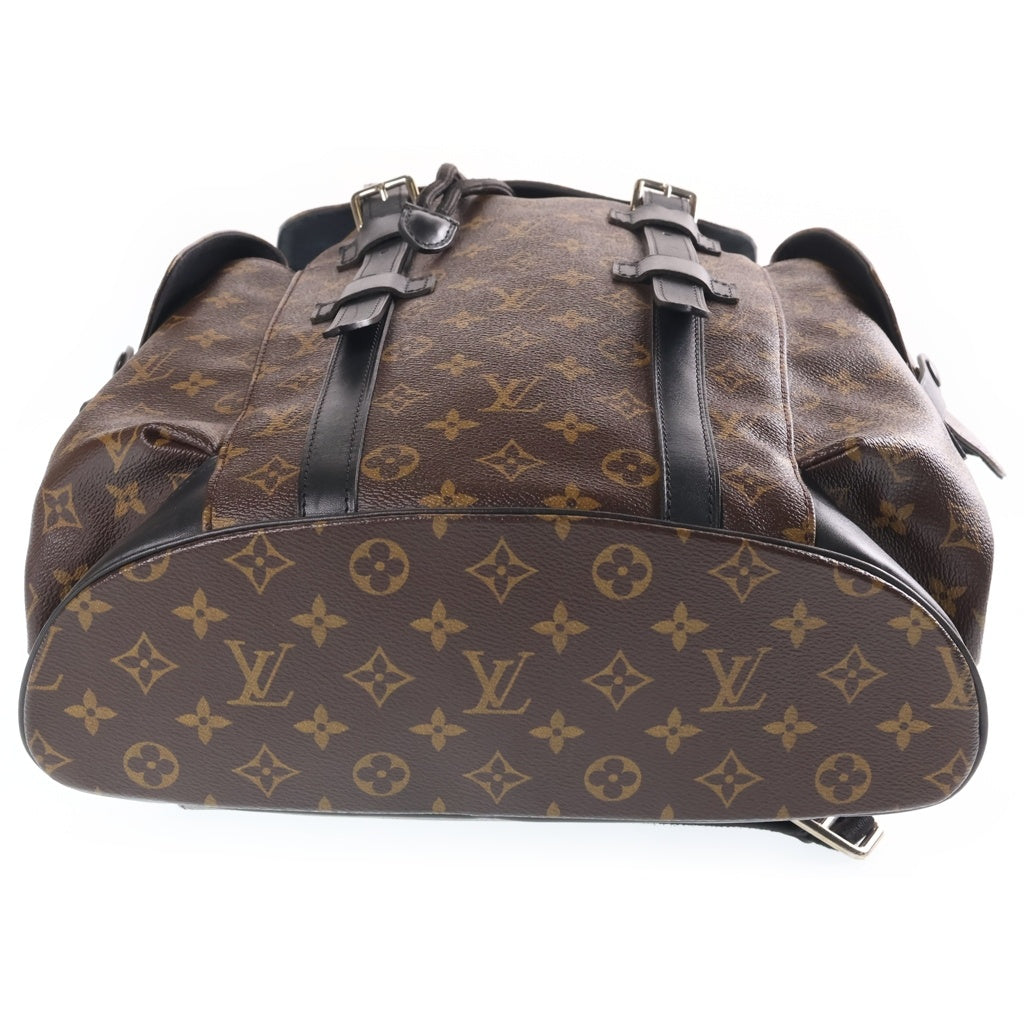 LOUIS VUITTON(ルイヴィトン) モノグラムマカサー クリストファー MM PVC レザー バックパック リュックサック ブラウン M43735 レディース