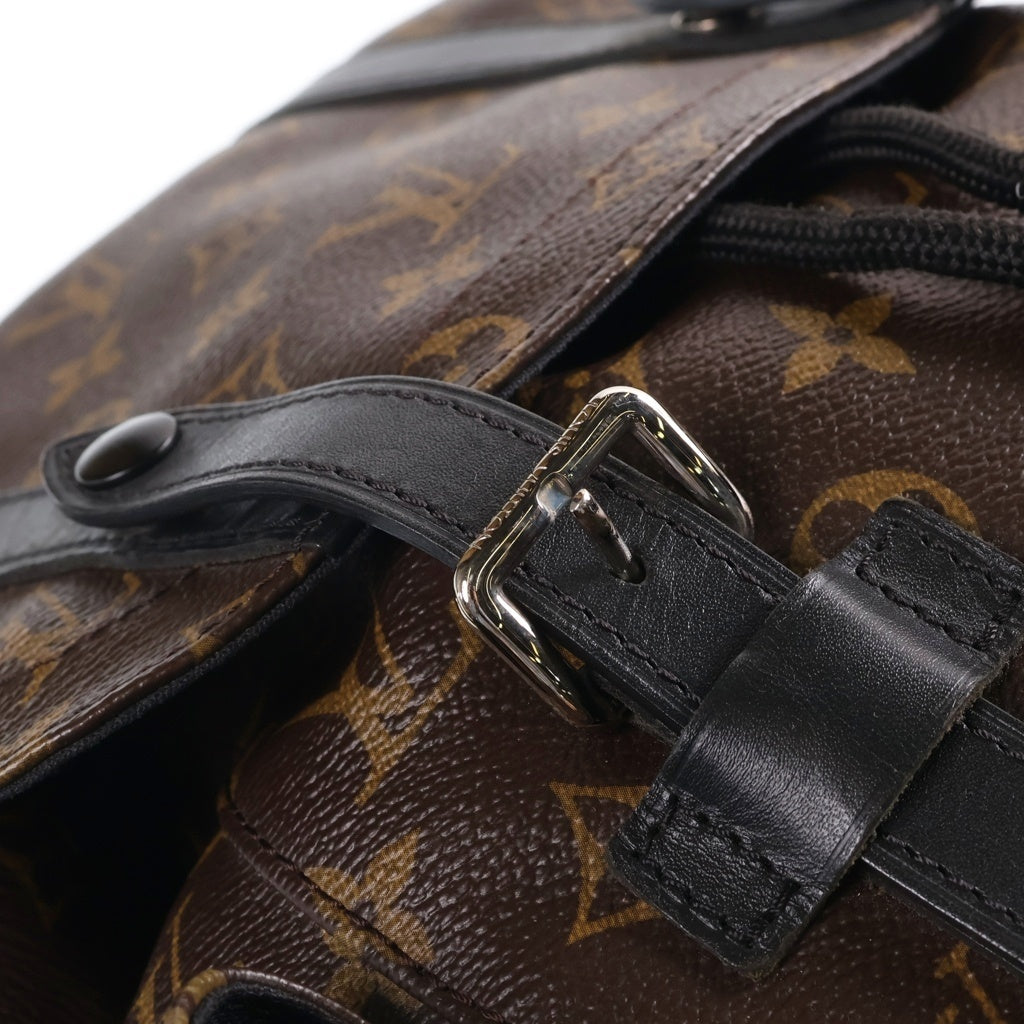 LOUIS VUITTON(ルイヴィトン) モノグラムマカサー クリストファー MM PVC レザー バックパック リュックサック ブラウン M43735 レディース