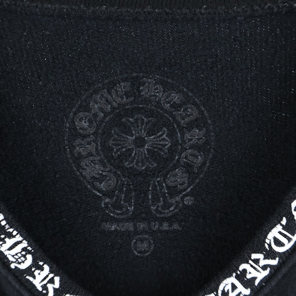 CHROME HEARTS(クロムハーツ) ネックロゴ アームデザイン クルーネックスウェットトレーナー ブラック