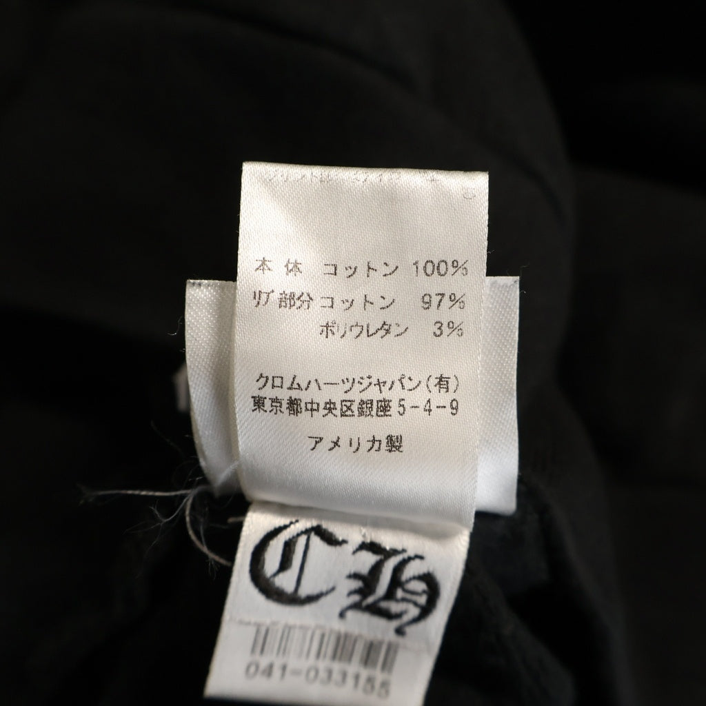 CHROME HEARTS(クロムハーツ) ネックロゴ アームデザイン クルーネックスウェットトレーナー ブラック
