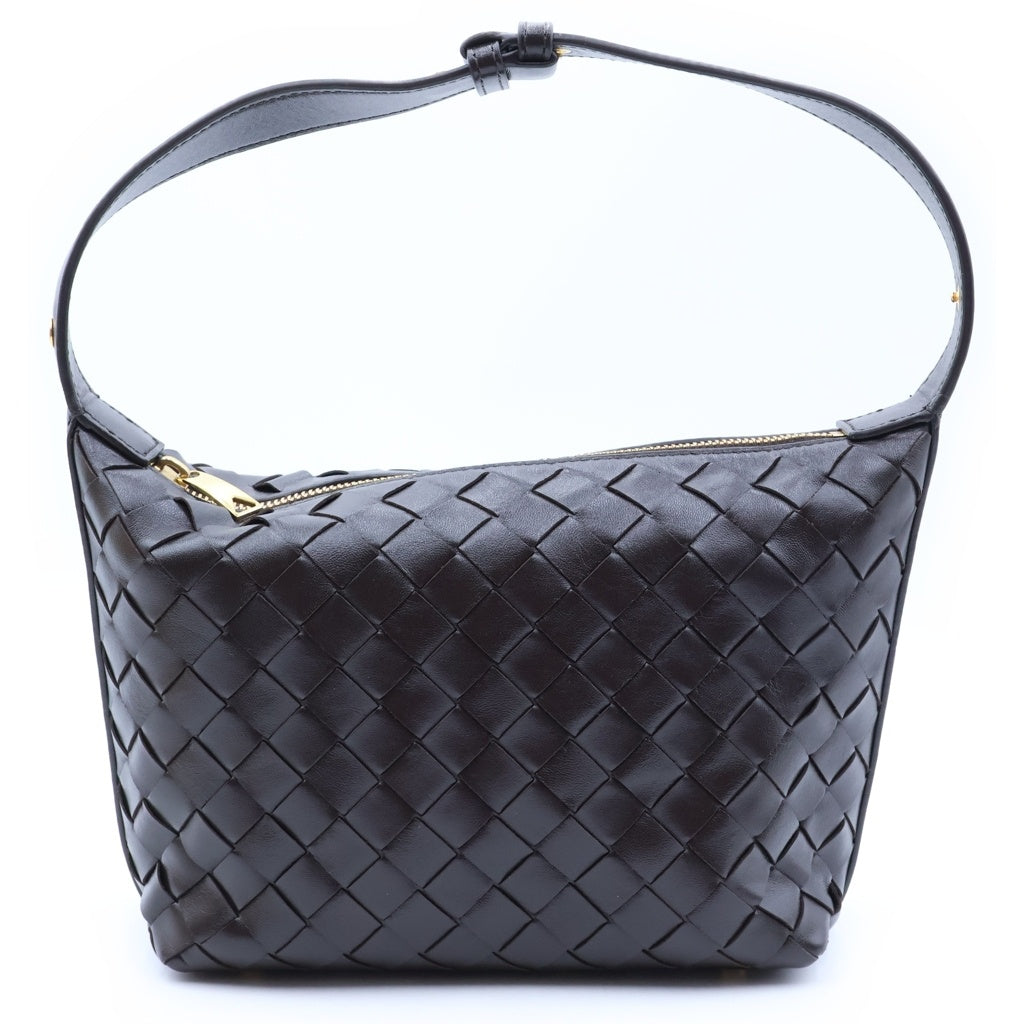 BOTTEGA VENETA(ボッテガヴェネタ) イントレチャート ウォレス ハンドバッグ ブラウン カーフレザー 754443 レディース
