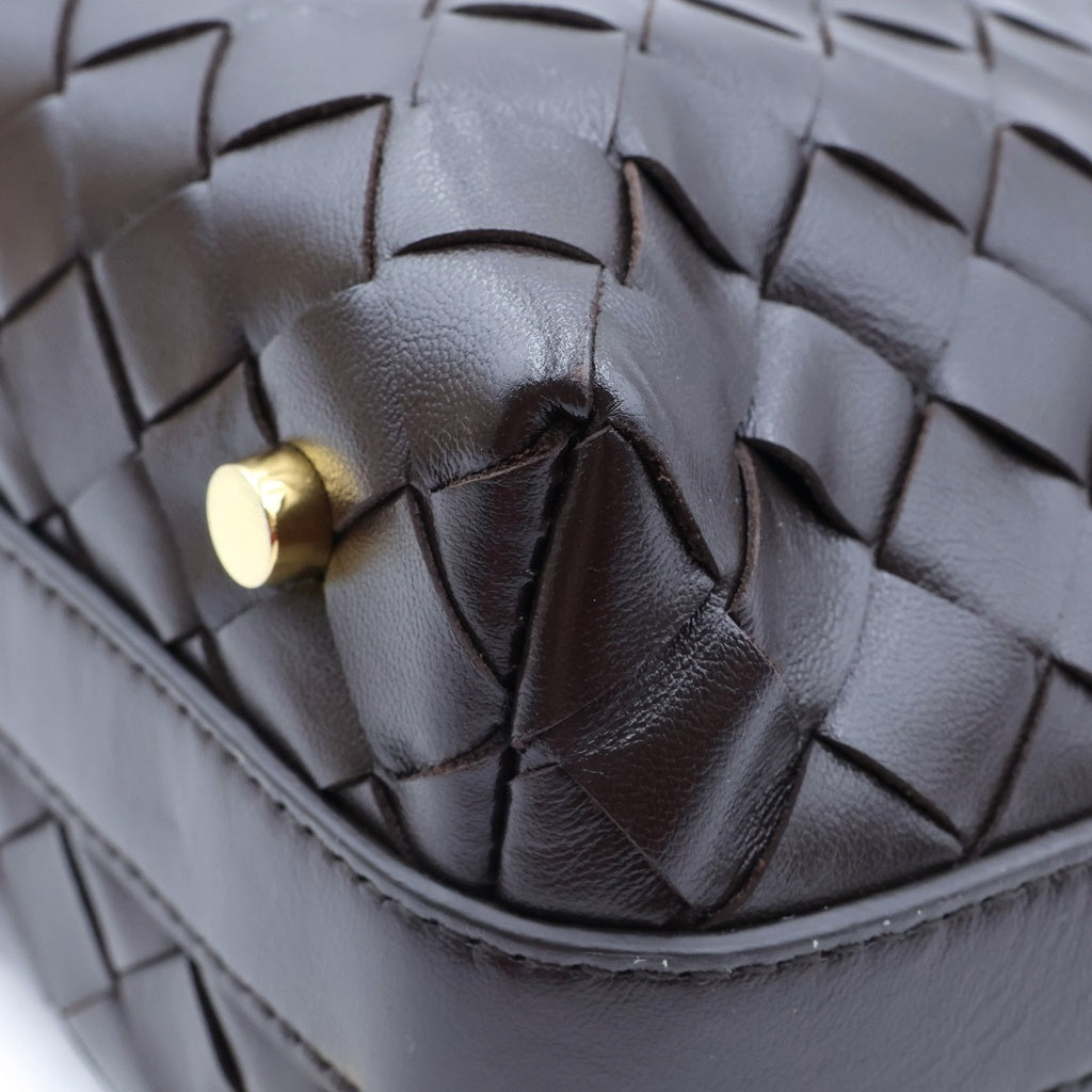 BOTTEGA VENETA(ボッテガヴェネタ) イントレチャート ウォレス ハンドバッグ ブラウン カーフレザー 754443 レディース