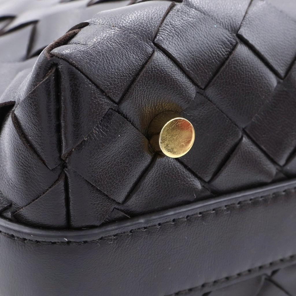 BOTTEGA VENETA(ボッテガヴェネタ) イントレチャート ウォレス ハンドバッグ ブラウン カーフレザー 754443 レディース