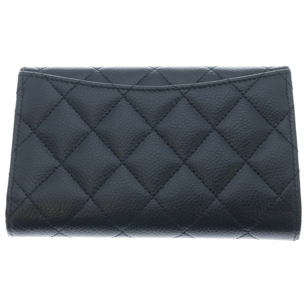 CHANEL(シャネル) マトラッセクラシック ミディアム フラップウォレット ブラック キャビアスキン GD金具 AP0232 レディース