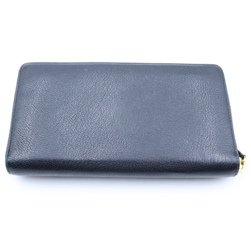 BALENCIAGA(バレンシアガ) クラシック コンチネンタル ラウンドファスナー長財布 黒 レザー GD金具 390187 レディース