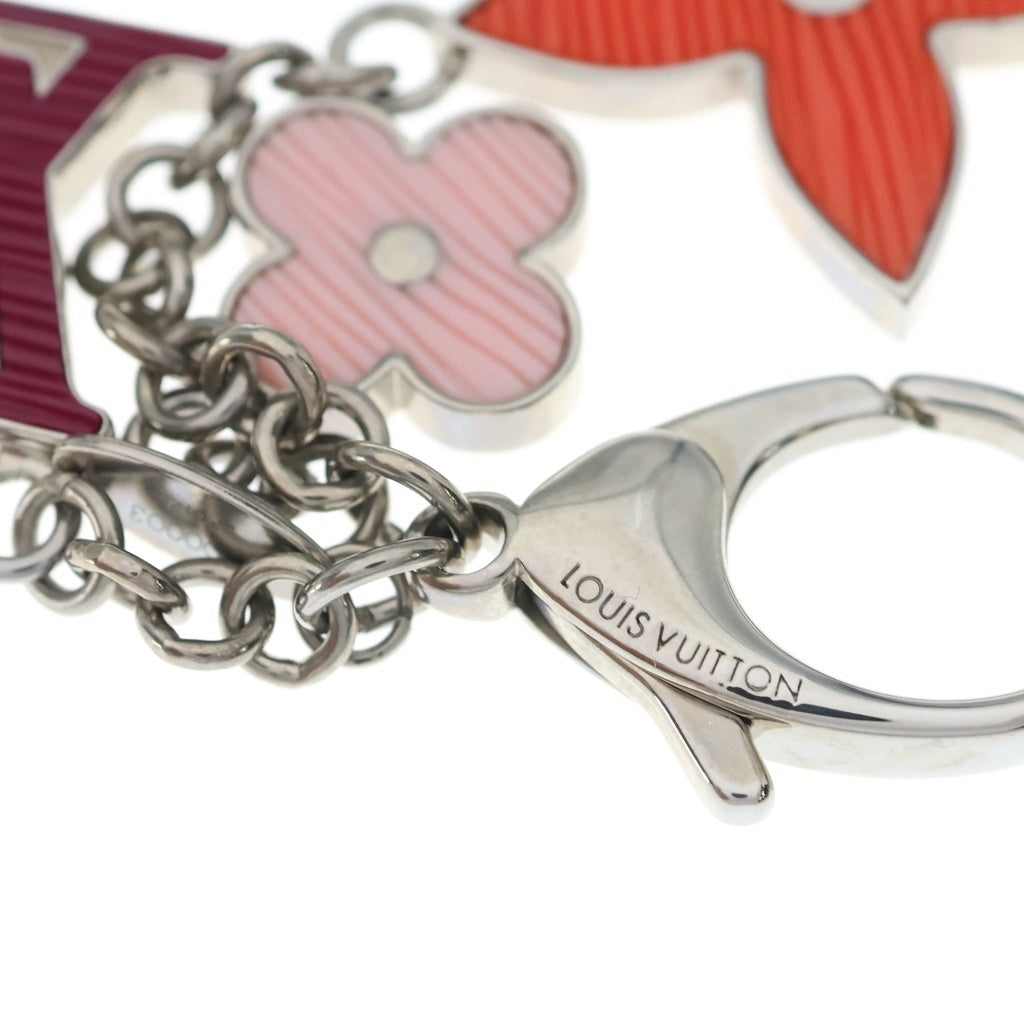 LOUIS VUITTON(ルイヴィトン) ビジュー サック フルール ドゥ エピ チャーム キーホルダー メタル シルバー金具 レッド×ピンク M00003 レディース
