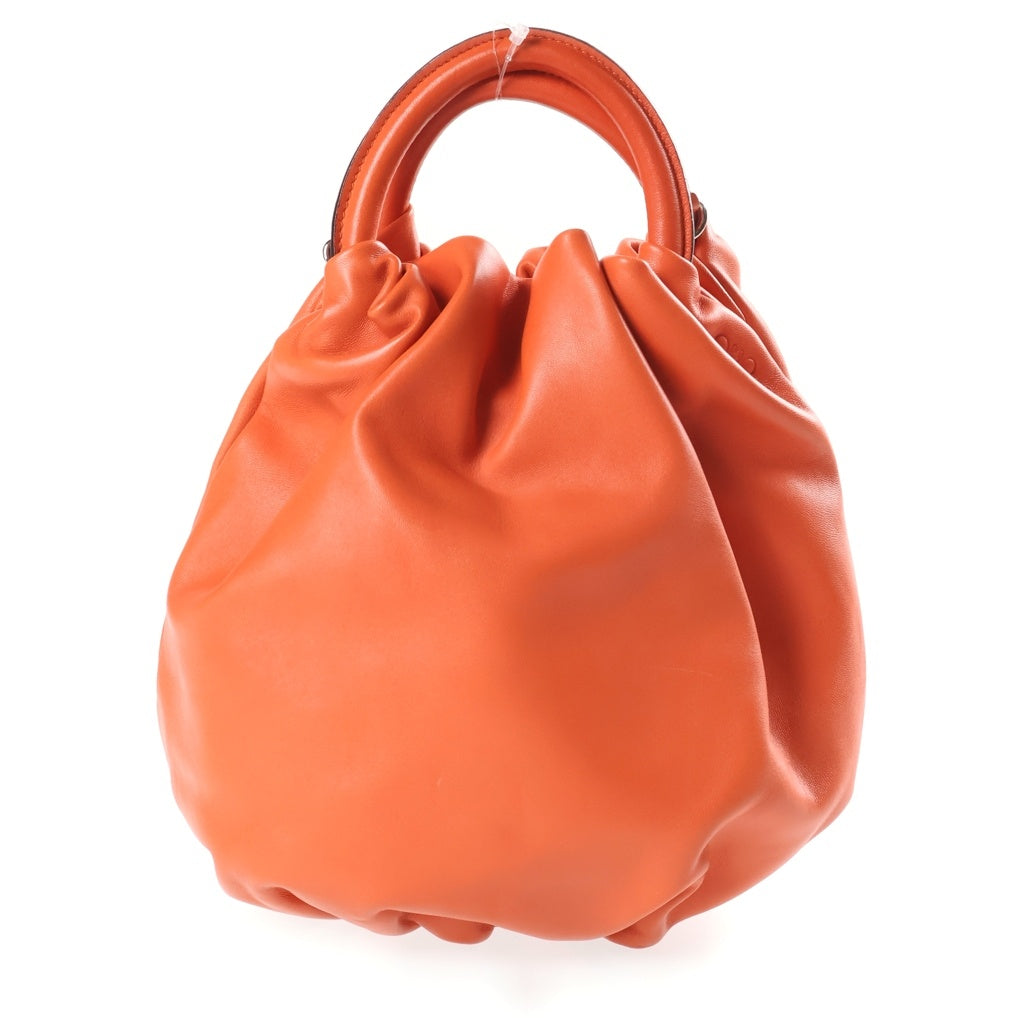 LOEWE(ロエベ) バウンス アナグラムロゴ レザー 2WAY ハンド ショルダーバッグ シルバー金具 オレンジ レディース