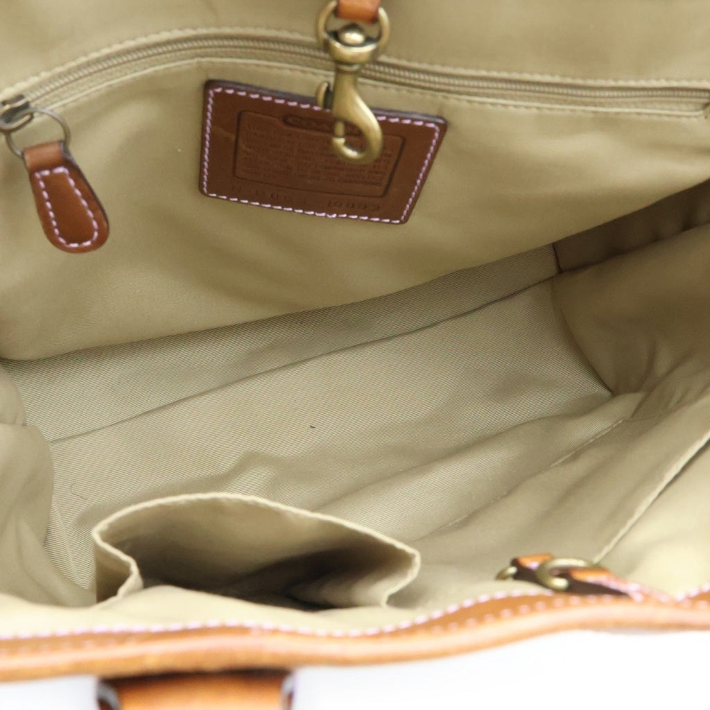 COACH(コーチ) パッチワーク ハンドバッグ ブラウン レザー×キャンバス 10002 レディース