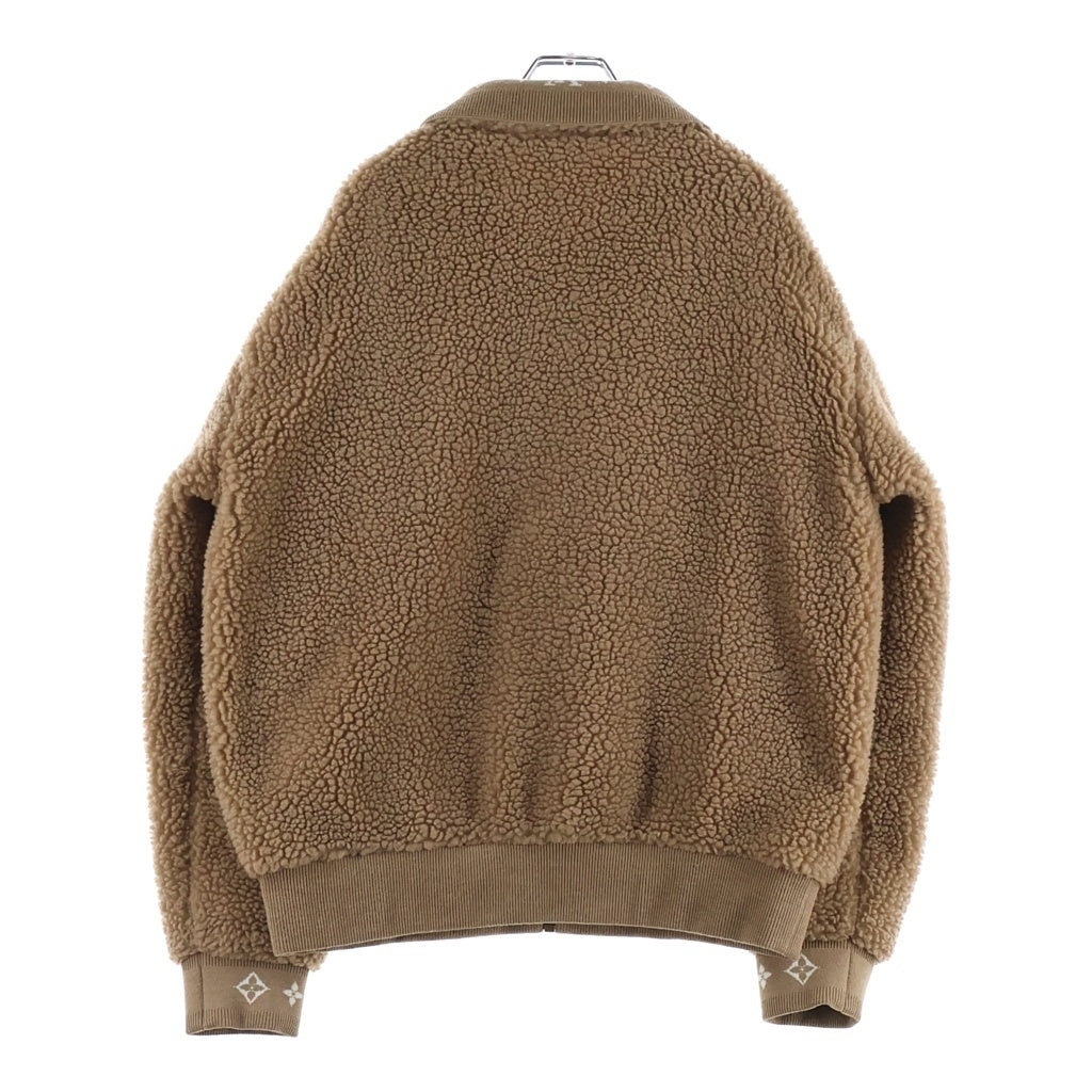 LOUIS VUITTON(ルイヴィトン) Leather Patch Fleece Blouson レザーパッチポリエステルフリースジャケット ボアブルゾン キャメルブラウン #L RM251MJ