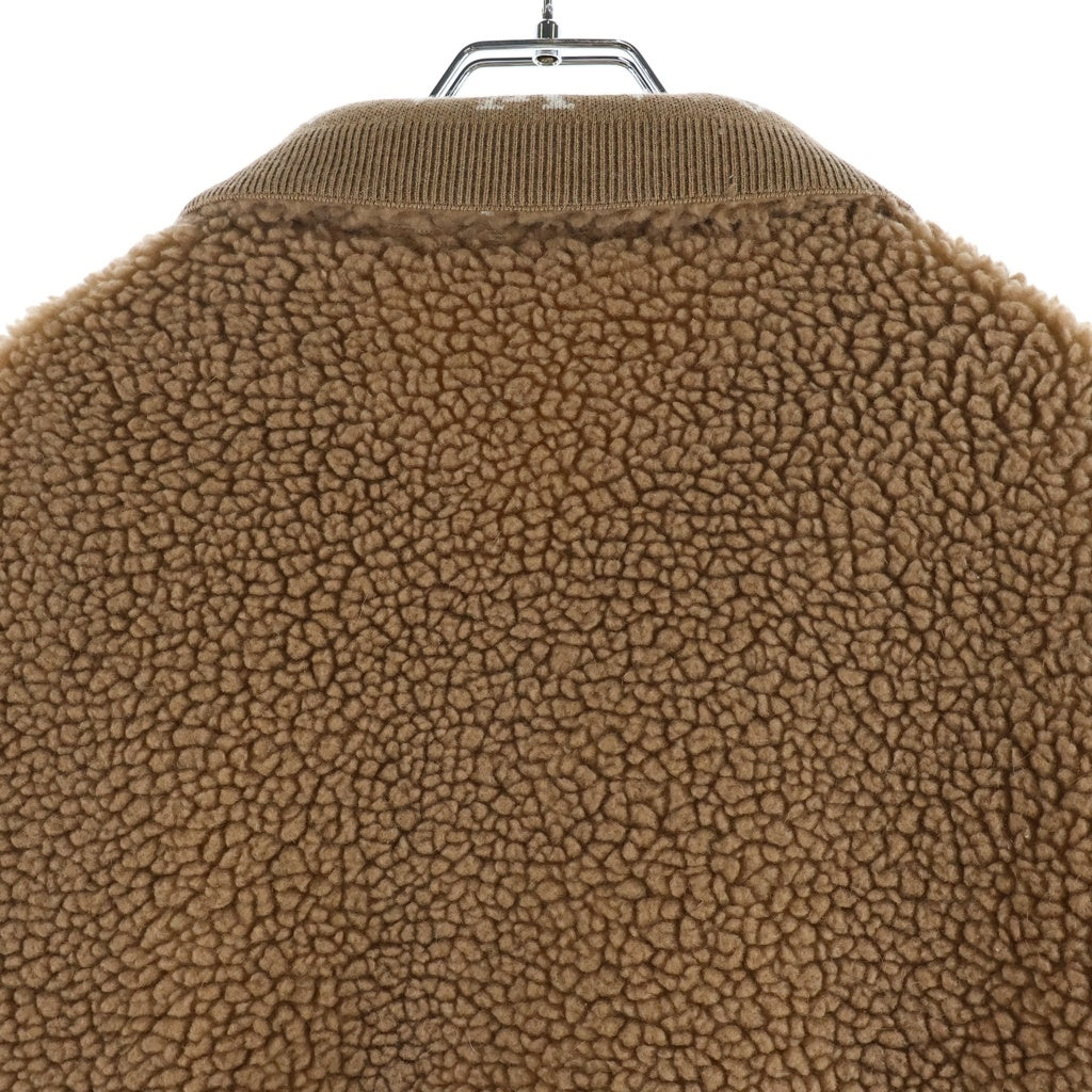 LOUIS VUITTON(ルイヴィトン) Leather Patch Fleece Blouson レザーパッチポリエステルフリースジャケット ボアブルゾン キャメルブラウン #L RM251MJ