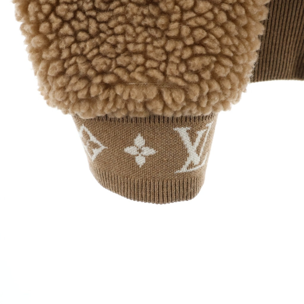 LOUIS VUITTON(ルイヴィトン) Leather Patch Fleece Blouson レザーパッチポリエステルフリースジャケット ボアブルゾン キャメルブラウン #L RM251MJ