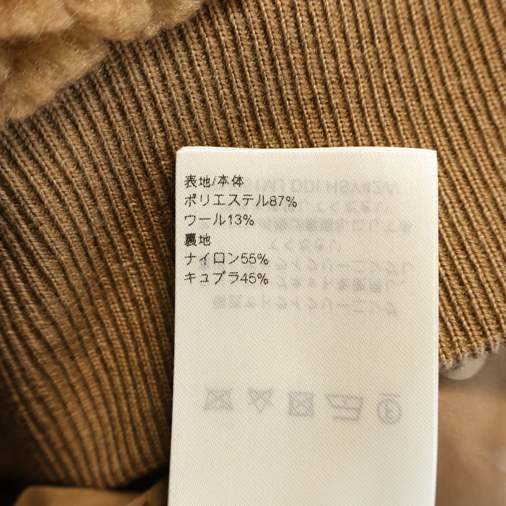 LOUIS VUITTON(ルイヴィトン) Leather Patch Fleece Blouson レザーパッチポリエステルフリースジャケット ボアブルゾン キャメルブラウン #L RM251MJ