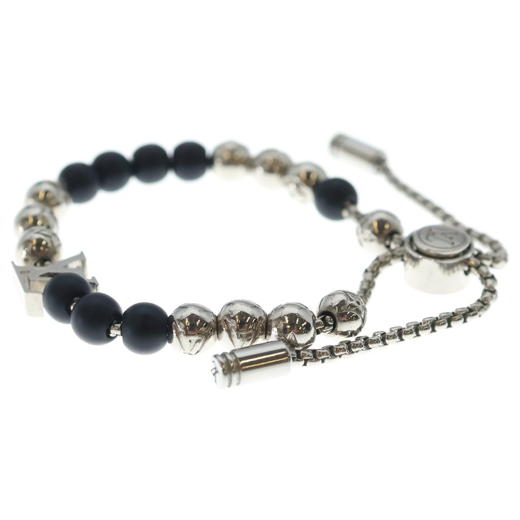 LOUIS VUITTON(ルイヴィトン) ビーズ ブレスレット シルバー×黒 M00512 レディース