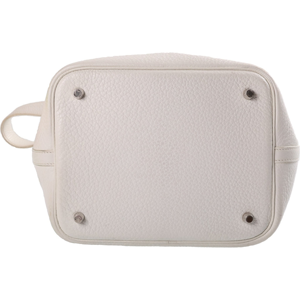 HERMES(エルメス) ピコタンロック MM ハンドバック シルバー金具 トリヨンクレマンス ホワイト A刻印 レディース