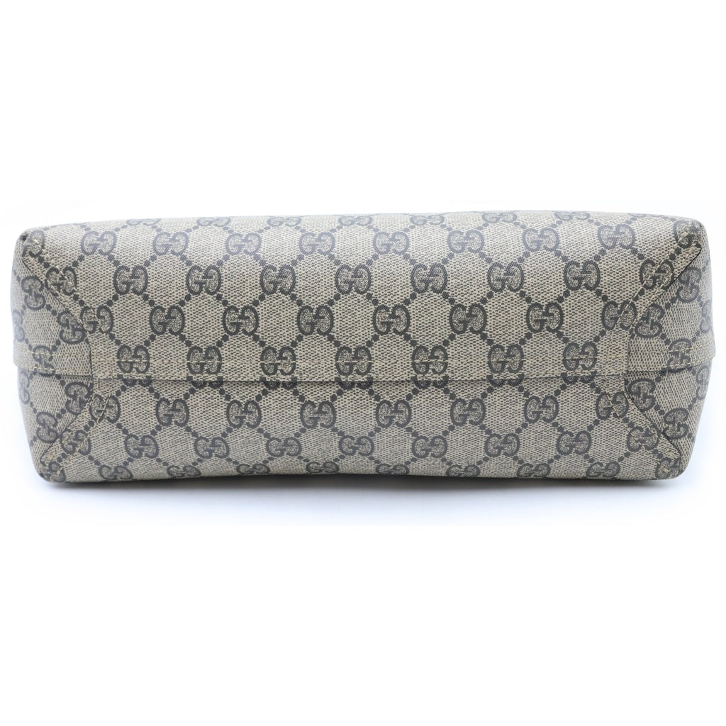 GUCCI(グッチ) GGスプリーム リバーシブル トートバッグ PVC レザー ベージュ/ブラック 372613 レディース