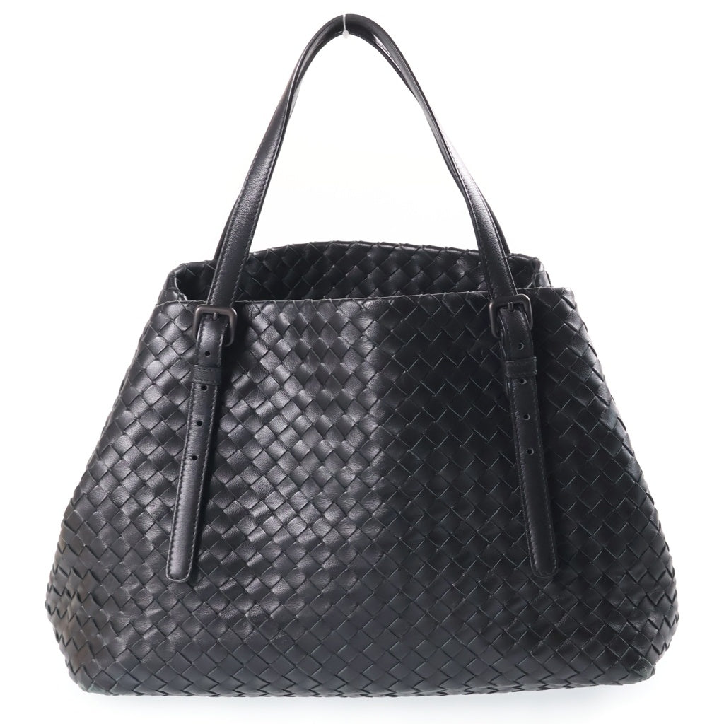 BOTTEGA VENETA(ボッテガヴェネタ) イントレチャート トートバッグ ブラック レザー レディース