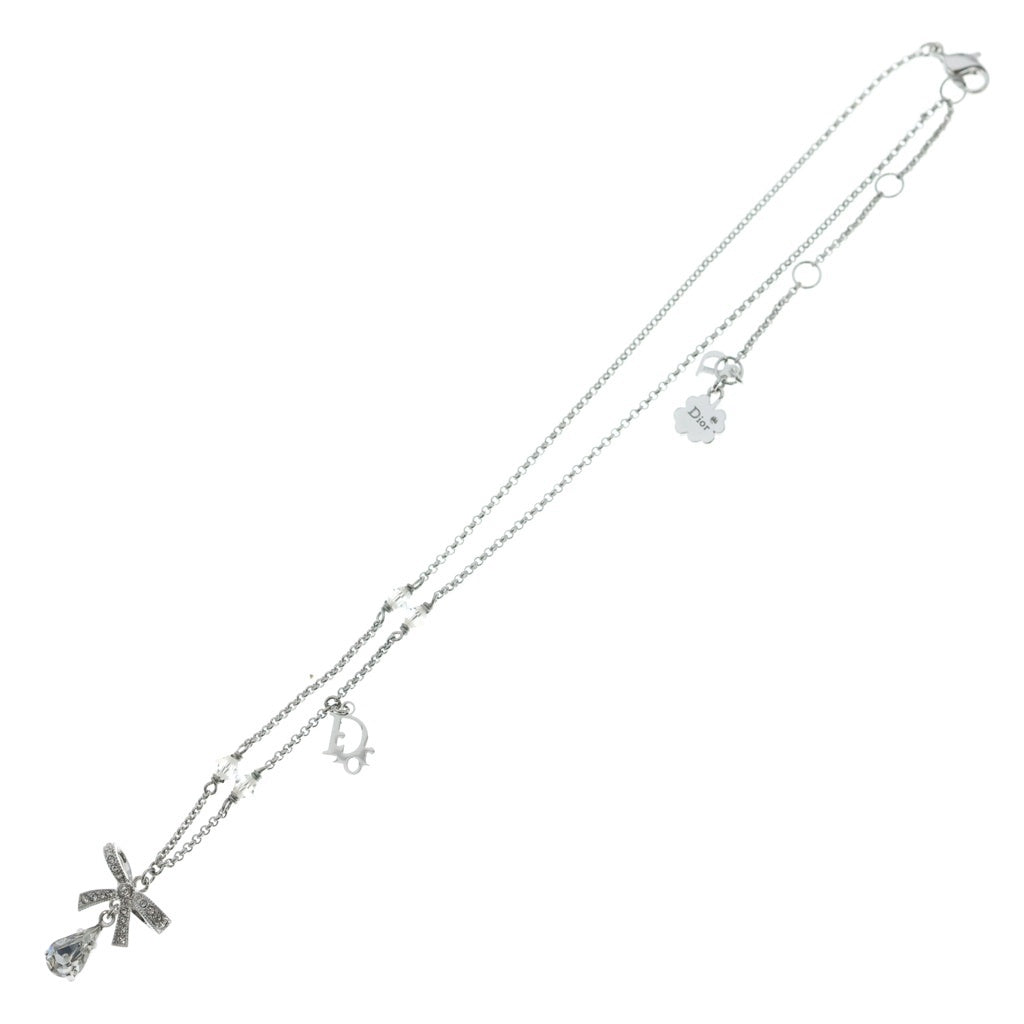 Christian Dior(クリスチャンディオール) ビジュー ネックレス リボンモチーフ レディース