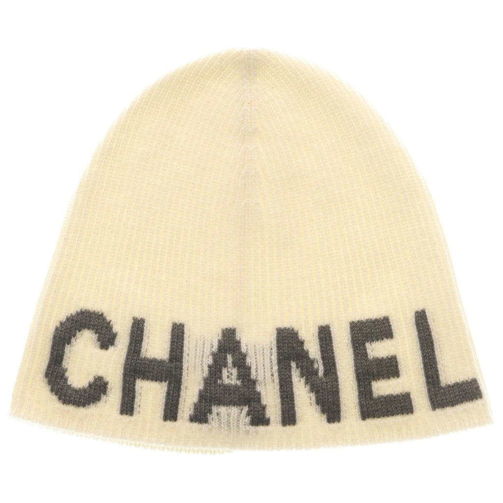 CHANEL(シャネル) ロゴカシミヤ ニット帽 ビーニー アイボリー レディース
