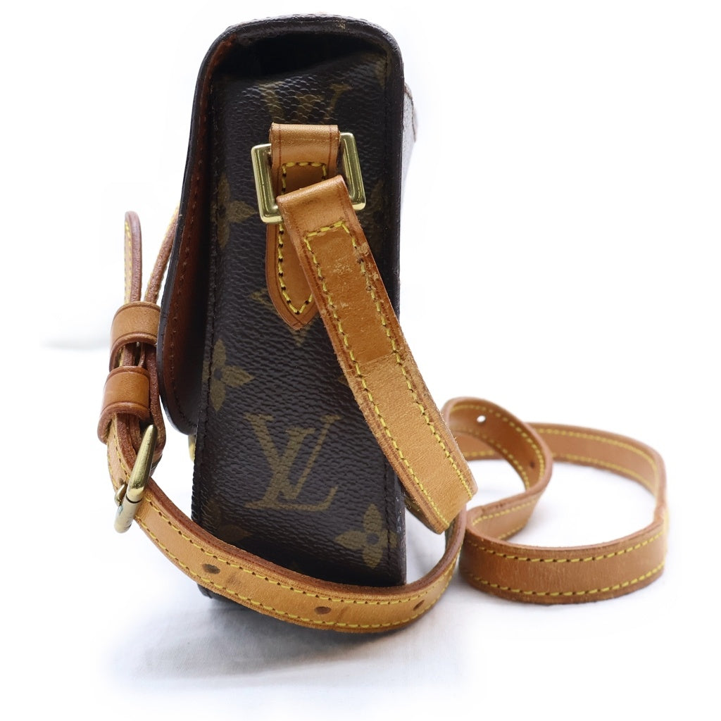 LOUIS VUITTON(ルイヴィトン) サンクルーPM ショルダーバッグ ブラウン レザー×PVC M51244 ゴールド金具 レディース