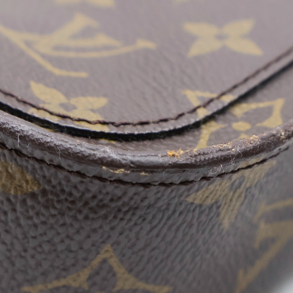 LOUIS VUITTON(ルイヴィトン) サンクルーPM ショルダーバッグ ブラウン レザー×PVC M51244 ゴールド金具 レディース