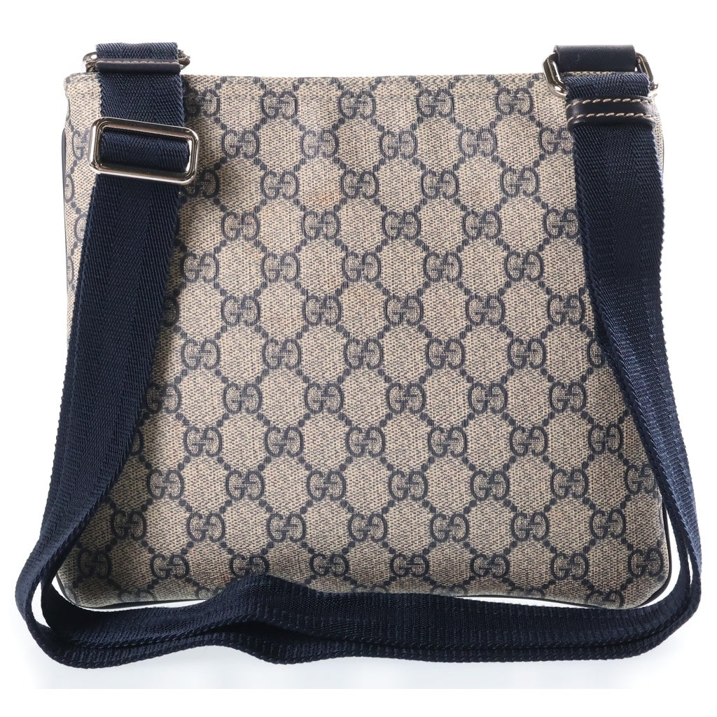 GUCCI(グッチ) GGスプリーム PVC レザー ショルダーバッグ ベージュ/ネイビー 201538 レディース